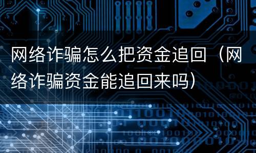 网络诈骗怎么把资金追回（网络诈骗资金能追回来吗）