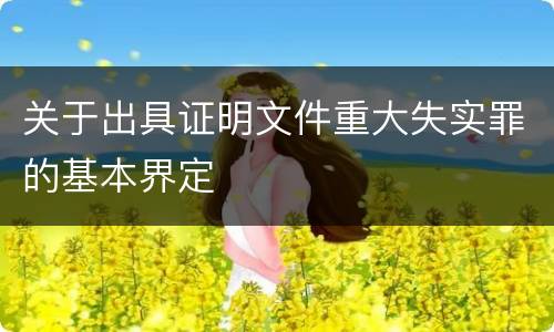 关于出具证明文件重大失实罪的基本界定