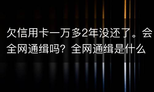 欠信用卡一万多2年没还了。会全网通缉吗？全网通缉是什么意思