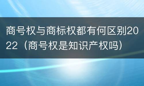 商号权与商标权都有何区别2022（商号权是知识产权吗）