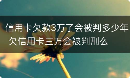 信用卡欠款3万了会被判多少年 欠信用卡三万会被判刑么