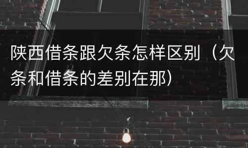 陕西借条跟欠条怎样区别（欠条和借条的差别在那）
