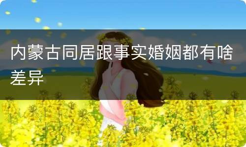内蒙古同居跟事实婚姻都有啥差异