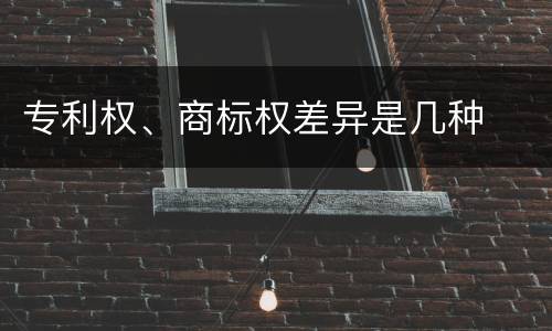 专利权、商标权差异是几种