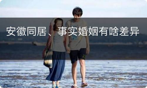 安徽同居、事实婚姻有啥差异
