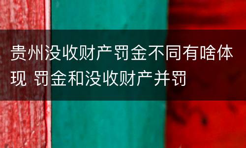 贵州没收财产罚金不同有啥体现 罚金和没收财产并罚