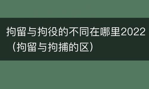 拘留与拘役的不同在哪里2022（拘留与拘捕的区）