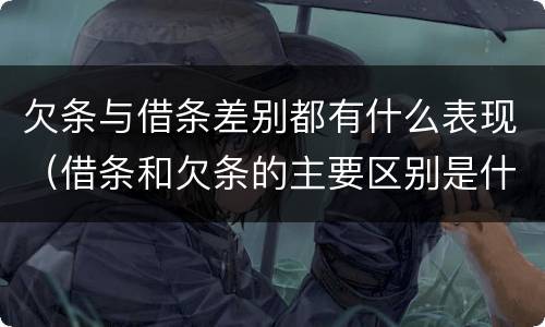 欠条与借条差别都有什么表现（借条和欠条的主要区别是什么）