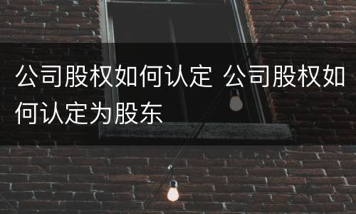 公司股权如何认定 公司股权如何认定为股东