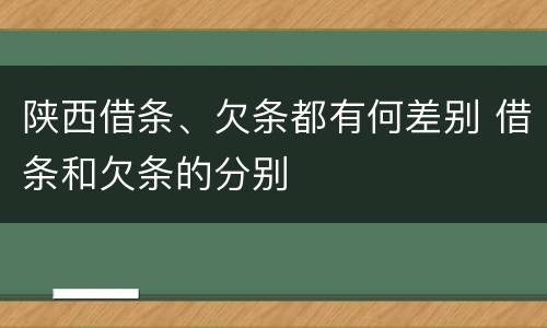 陕西借条、欠条都有何差别 借条和欠条的分别