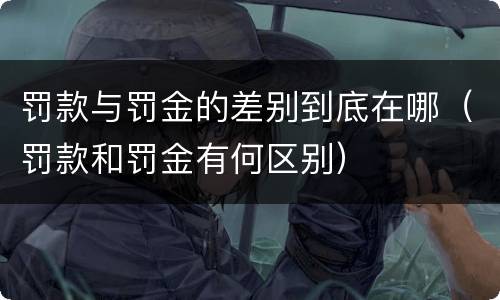 罚款与罚金的差别到底在哪（罚款和罚金有何区别）