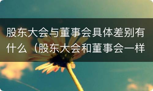 股东大会与董事会具体差别有什么（股东大会和董事会一样吗）