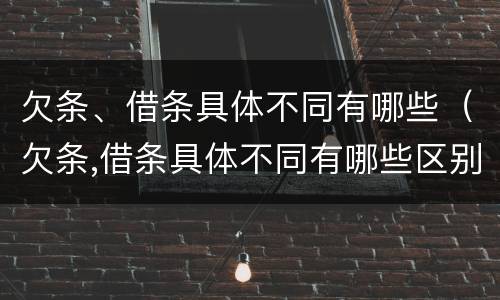 欠条、借条具体不同有哪些（欠条,借条具体不同有哪些区别）