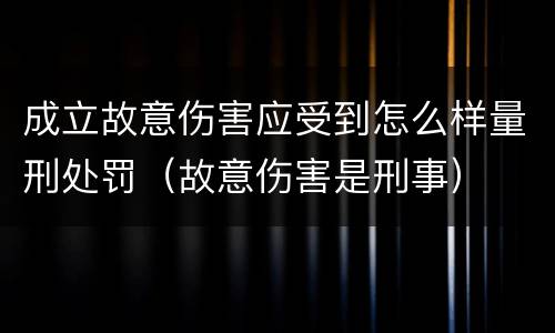 成立故意伤害应受到怎么样量刑处罚（故意伤害是刑事）
