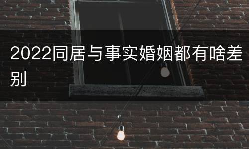 2022同居与事实婚姻都有啥差别