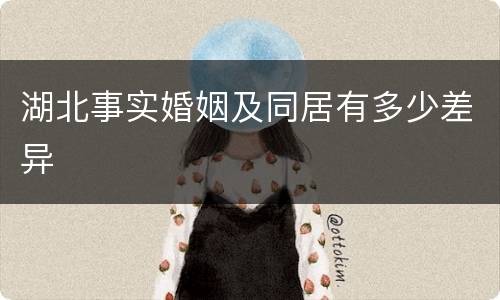 湖北事实婚姻及同居有多少差异