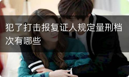 犯了打击报复证人规定量刑档次有哪些