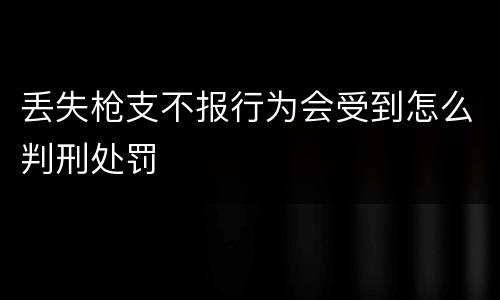 丢失枪支不报行为会受到怎么判刑处罚