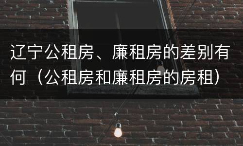 辽宁公租房、廉租房的差别有何（公租房和廉租房的房租）
