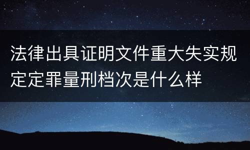 法律出具证明文件重大失实规定定罪量刑档次是什么样
