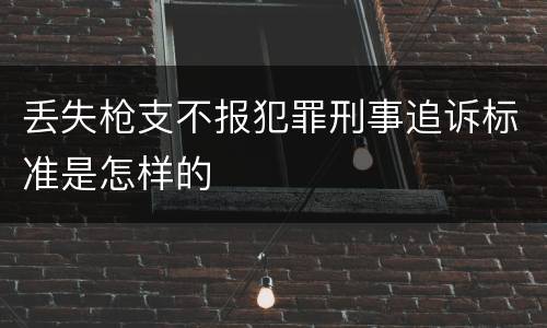 丢失枪支不报犯罪刑事追诉标准是怎样的