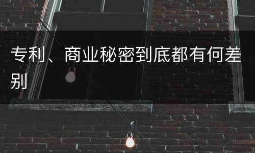 专利、商业秘密到底都有何差别