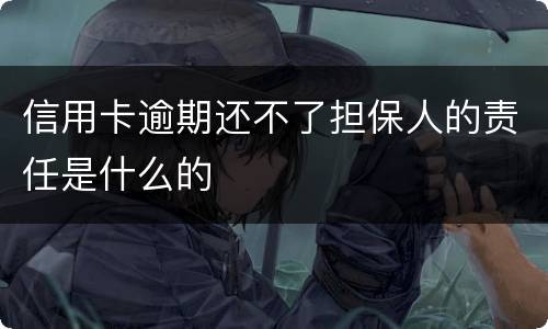 信用卡逾期还不了担保人的责任是什么的