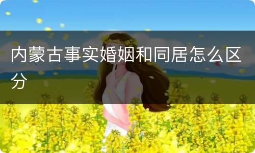 内蒙古事实婚姻和同居怎么区分
