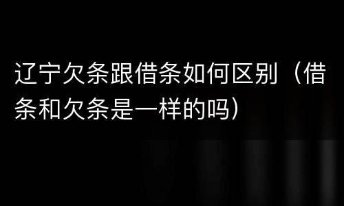 辽宁欠条跟借条如何区别（借条和欠条是一样的吗）