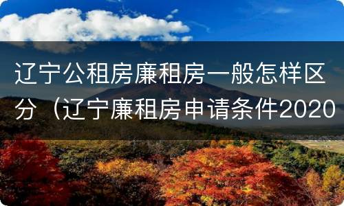 辽宁公租房廉租房一般怎样区分（辽宁廉租房申请条件2020）