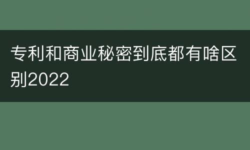 专利和商业秘密到底都有啥区别2022