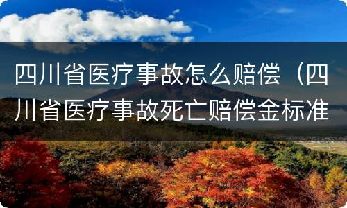 四川省医疗事故怎么赔偿（四川省医疗事故死亡赔偿金标准）