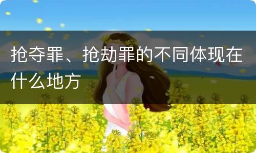 抢夺罪、抢劫罪的不同体现在什么地方