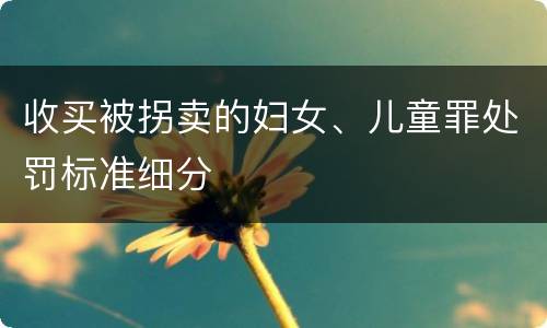 收买被拐卖的妇女、儿童罪处罚标准细分