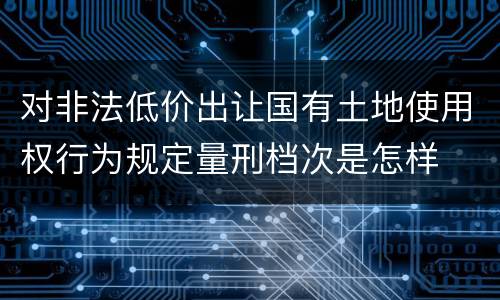 对非法低价出让国有土地使用权行为规定量刑档次是怎样
