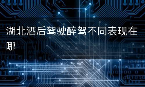 湖北酒后驾驶醉驾不同表现在哪