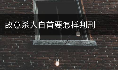 故意杀人自首要怎样判刑