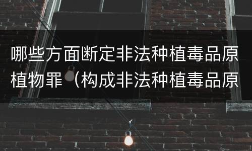 哪些方面断定非法种植毒品原植物罪（构成非法种植毒品原植物罪的有哪些）