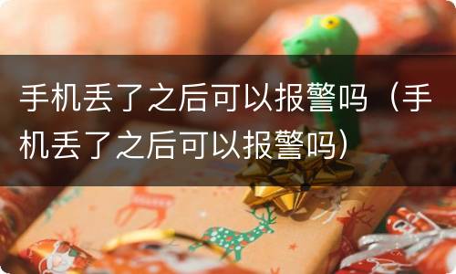 手机丢了之后可以报警吗（手机丢了之后可以报警吗）
