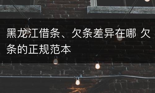 黑龙江借条、欠条差异在哪 欠条的正规范本