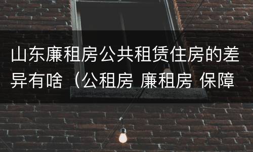 山东廉租房公共租赁住房的差异有啥（公租房 廉租房 保障性住房区别）