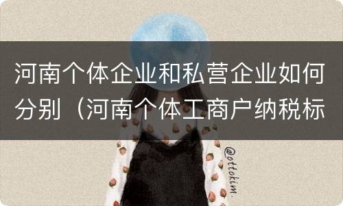 河南个体企业和私营企业如何分别（河南个体工商户纳税标准）