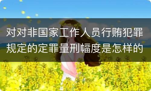 对对非国家工作人员行贿犯罪规定的定罪量刑幅度是怎样的