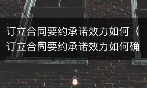 订立合同要约承诺效力如何（订立合同要约承诺效力如何确认）