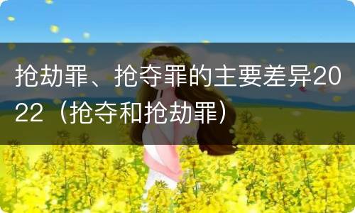 抢劫罪、抢夺罪的主要差异2022（抢夺和抢劫罪）