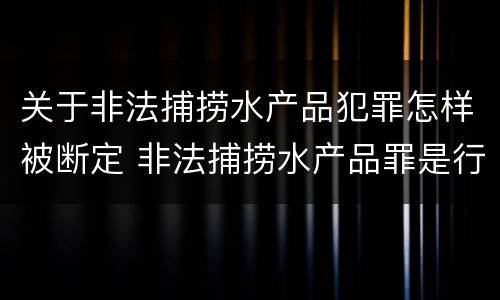 关于非法捕捞水产品犯罪怎样被断定 非法捕捞水产品罪是行为犯吗