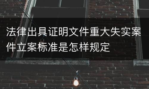 法律出具证明文件重大失实案件立案标准是怎样规定