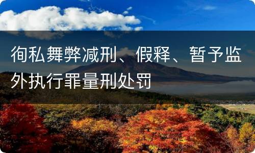 徇私舞弊减刑、假释、暂予监外执行罪量刑处罚