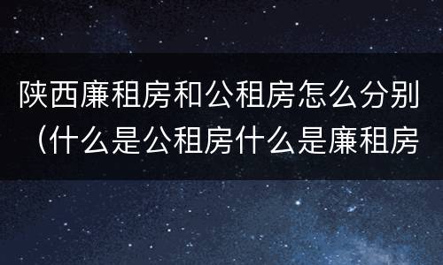 陕西廉租房和公租房怎么分别（什么是公租房什么是廉租房）