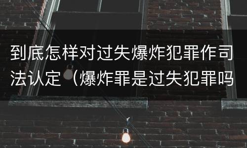 到底怎样对过失爆炸犯罪作司法认定（爆炸罪是过失犯罪吗）